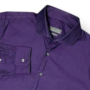 Zara Man XL Purple Cotton Slim Fit Button Up‎ Dress Shirt Career Office Preppy